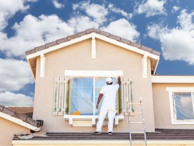 Painting professionals smiling